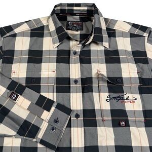 Vintage Y2K Southpole Function Pockets Plaid Button Up Shirt Embroidered Mens XL